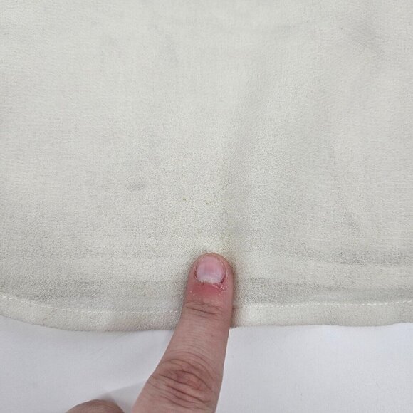 Amanda Wakely High Neck Beaded Blouse Top Beige Women’s Size 16 Evening Business - Picture 12 of 12